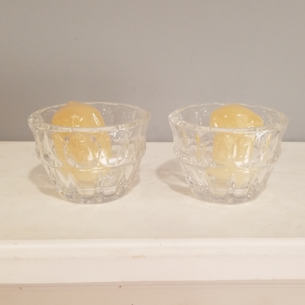 Lenox Woodward Full Lead Crystal Votive Pair - NIB